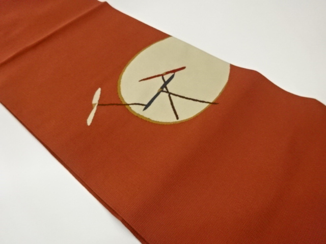 丸に蜻蛉模様織出し名古屋帯